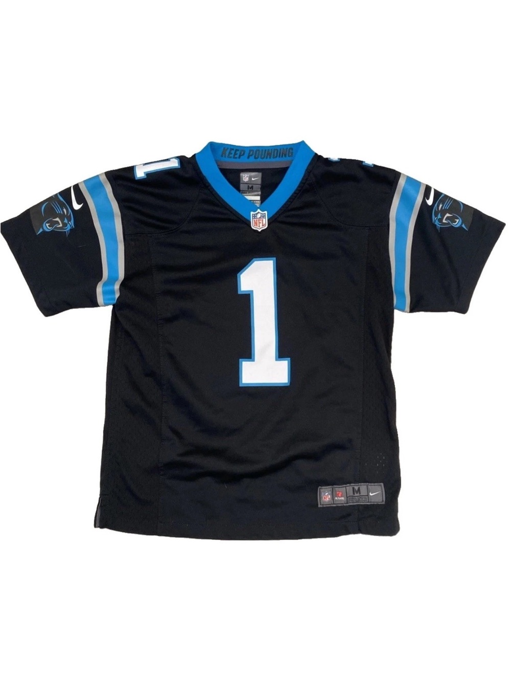 Nike NFL Carolina Panthers Black & Blue #1 Newton Youth Medium Jersey